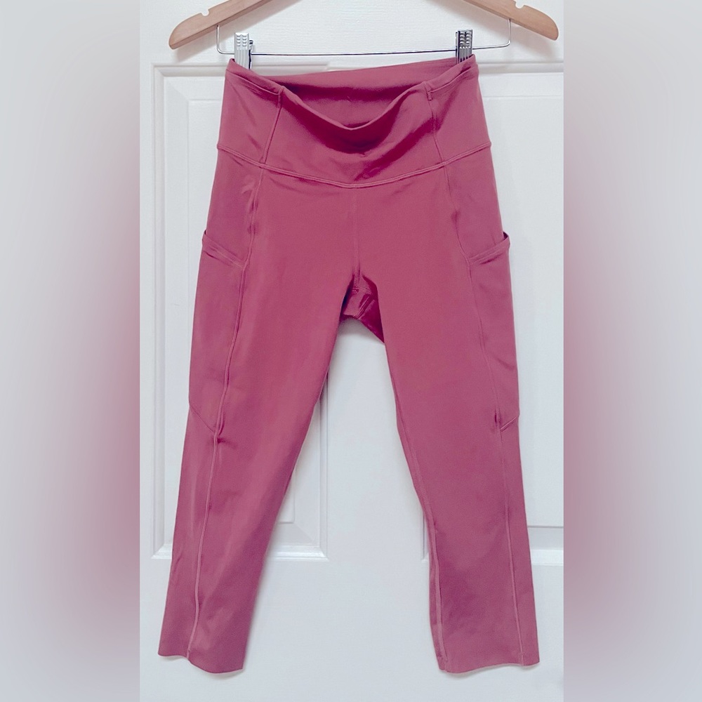 Lululemon Dusty Rose High Rise Crop Fast & Free 6 Leggings